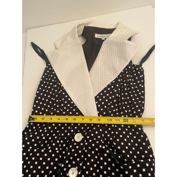 VTG 80s Geary Roark Kamisato Polka Dot Cotton Dress Buttons USA Made Size 12 - Picture 11 of 15